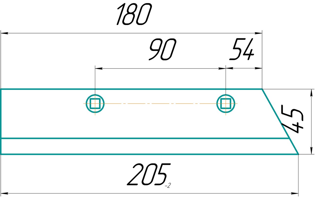 Нож АСМ 00.1014 правый (ПСКУ)